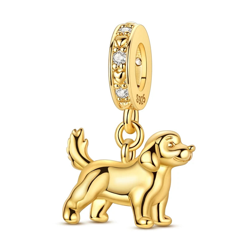 925 Sterling Silber Tier-Serie Charms Perlen Schaf Elefant Tiger Eule Anhänger Passend für Original-Armband DIY Frauen Geschenk