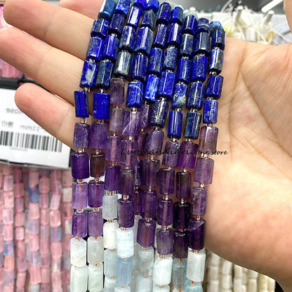 8x12mm Naturstein Grüner Malachit Unregelmäßiger Zylinder Lose Distanzperlen für Schmuckherstellung Diy Armband Charms Zubehör