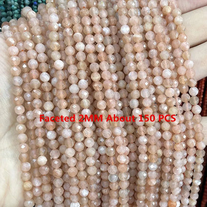 Natürliche Sonnenstein Edelsteine Unregelmäßige Facettierte Rondelle Runde Lose Spacer Perlen Für Schmuck Machen DIY Armband Halskette Zubehör