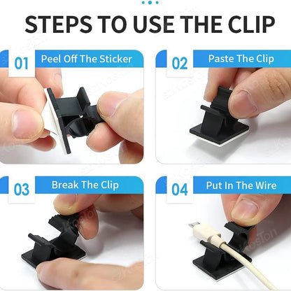 100/10PCS Kabel Organizer Selbstklebende Kabel Clips Tisch Kabel Management Klemme Einstellbare Kabel Halter TV Lade Draht wickler