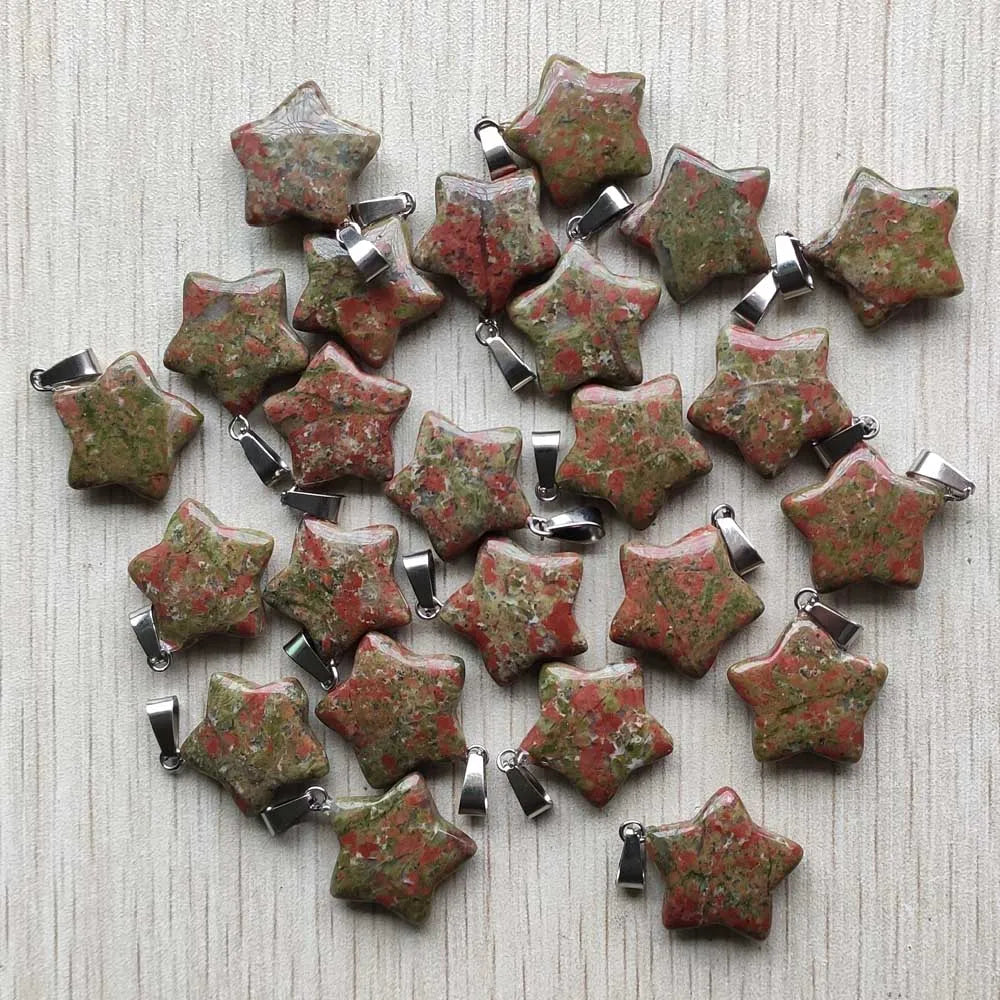 Gute qualität Verschiedene naturstein mix stern charms anhänger für diy schmuck zubehör machen 50 teile/los Großhandel
