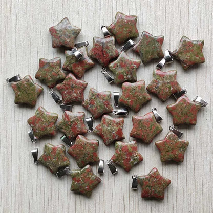 Gute qualität Verschiedene naturstein mix stern charms anhänger für diy schmuck zubehör machen 50 teile/los Großhandel