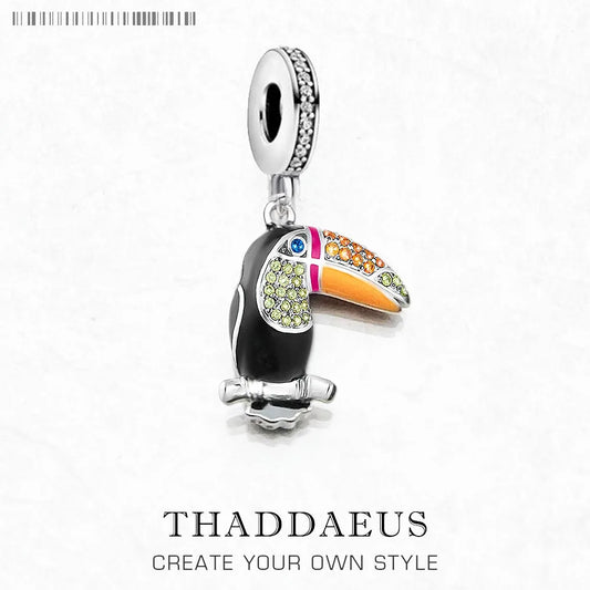 Bunter Touca-Charm-Anhänger im europäischen Stil, reines 925er-Sterlingsilber, süßer Modeschmuck, Club für Damen und Herren