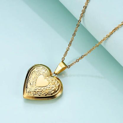 Vintage Edelstahl Offenes Herz Anhänger Halskette Für Frauen Und Mädchen Schmuck Zubehör Geschenk