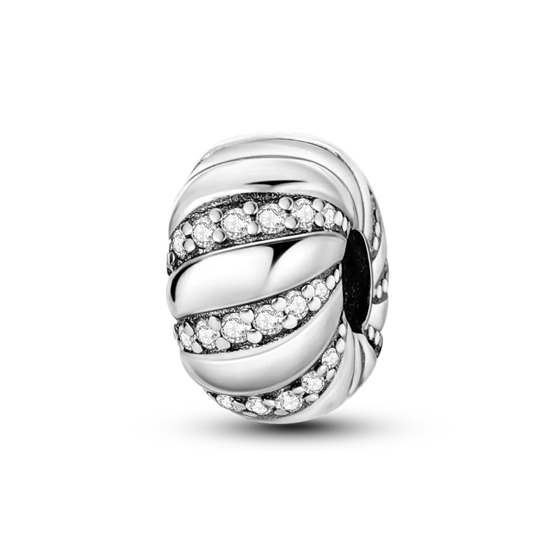 Silberverschluss, 925er-Sterlingsilber, CZ-Pflaster-Clip-Charms, Gänseblümchen-Perlen, Stopper, Sicherheitskette, passend für Original-Armreif, Schmuck-Clip