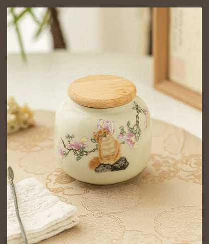 Ceramic pet urn, rabbit and cat urn, dog and cat accessories, "I Remember and Funeral" ash box, pet puppy enchantment boxes, cat accessories