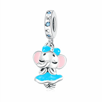 Tier-Serie, 925er-Sterlingsilber, Qualle, Pfau, Schildkröte, Kaninchen, Frosch, Charm, passend für DIY-Armbänder, Halsketten, Geschenke für Kinder