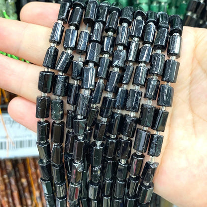 8x12mm Naturstein Grüner Malachit Unregelmäßiger Zylinder Lose Distanzperlen für Schmuckherstellung Diy Armband Charms Zubehör