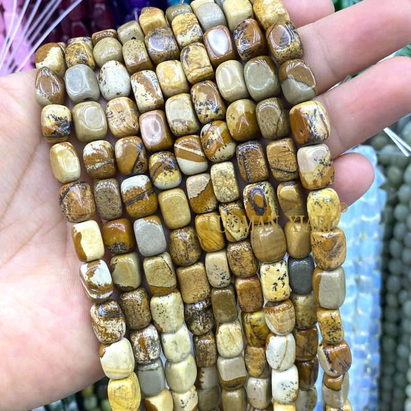 Natürliche Stein 8x12MM Unregelmäßige Raw Grün Taiwan Jade Jaspis Lose Spacer Perlen für Schmuck Machen Diy Armband zubehör 15''