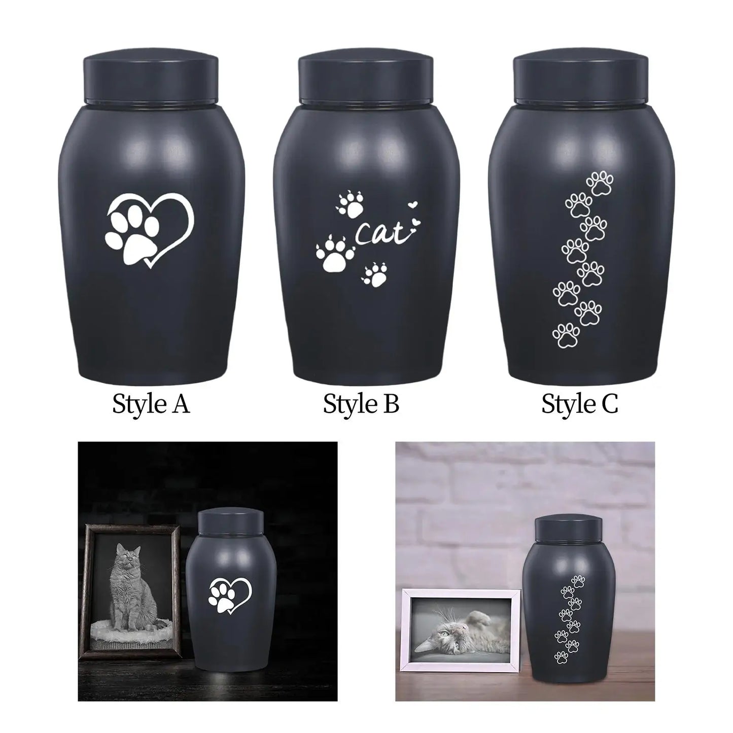 Dog Cat Ashes Stainless Steel Pet Urn Funeral Cremation Urn Pet Burial Memorial Keepsake Box Kitty Kitten
