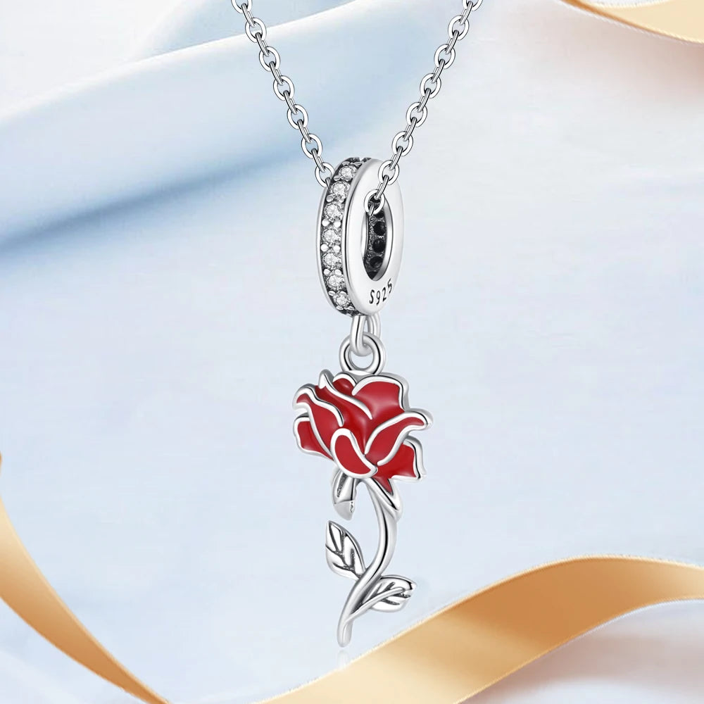 Romantischer 925 Sterling Silber Liebesschlüssel Herz-zu-Herz Charm für DIY Armband Halskette Verlobung Party Geschenke