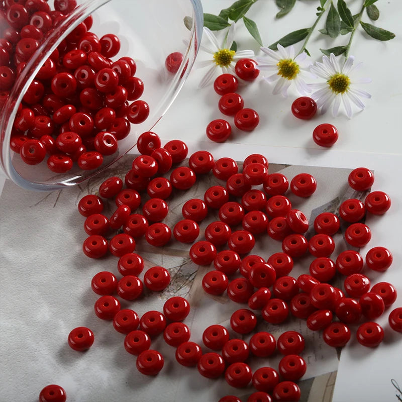 50/100 stücke 3x6mm Neue Glas Seed Bead Abacus Form Spacer Lose Perlen für DIY Schmuck Machen armband Halskette Charms Zubehör