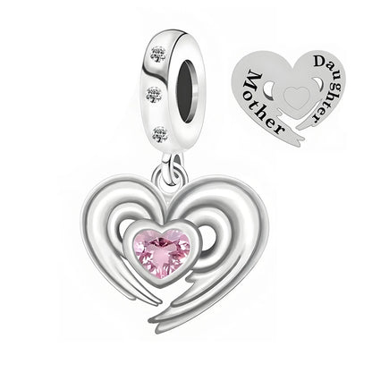 Charm-Anhänger aus 925er-Sterlingsilber mit Oktopusperlen und Stammbaum und Herz, passend für Schlangenarmband, Boutique-Halskette, rosa Anhänger, Geschenk