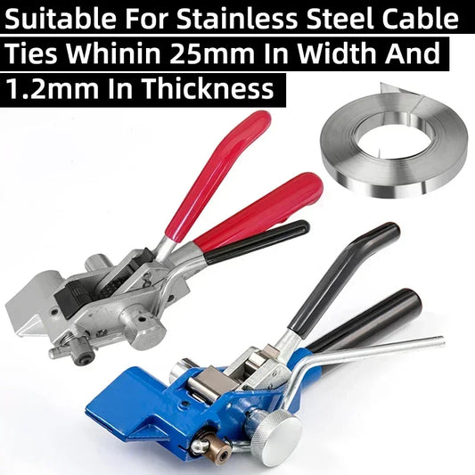 Ratschen-Edelstahl-Kabelbinderzange für Breite 4,6–25 mm, Dicke 0,25–1,2 mm, Umreifungsmaschine, Anziehwerkzeug, Kabelbinderpistole