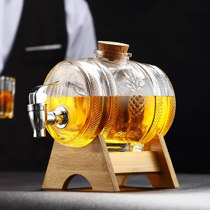 1l Glas Weinfass Alkohol und Honig Vorrats behälter mit Basis Haus und Bar liefert