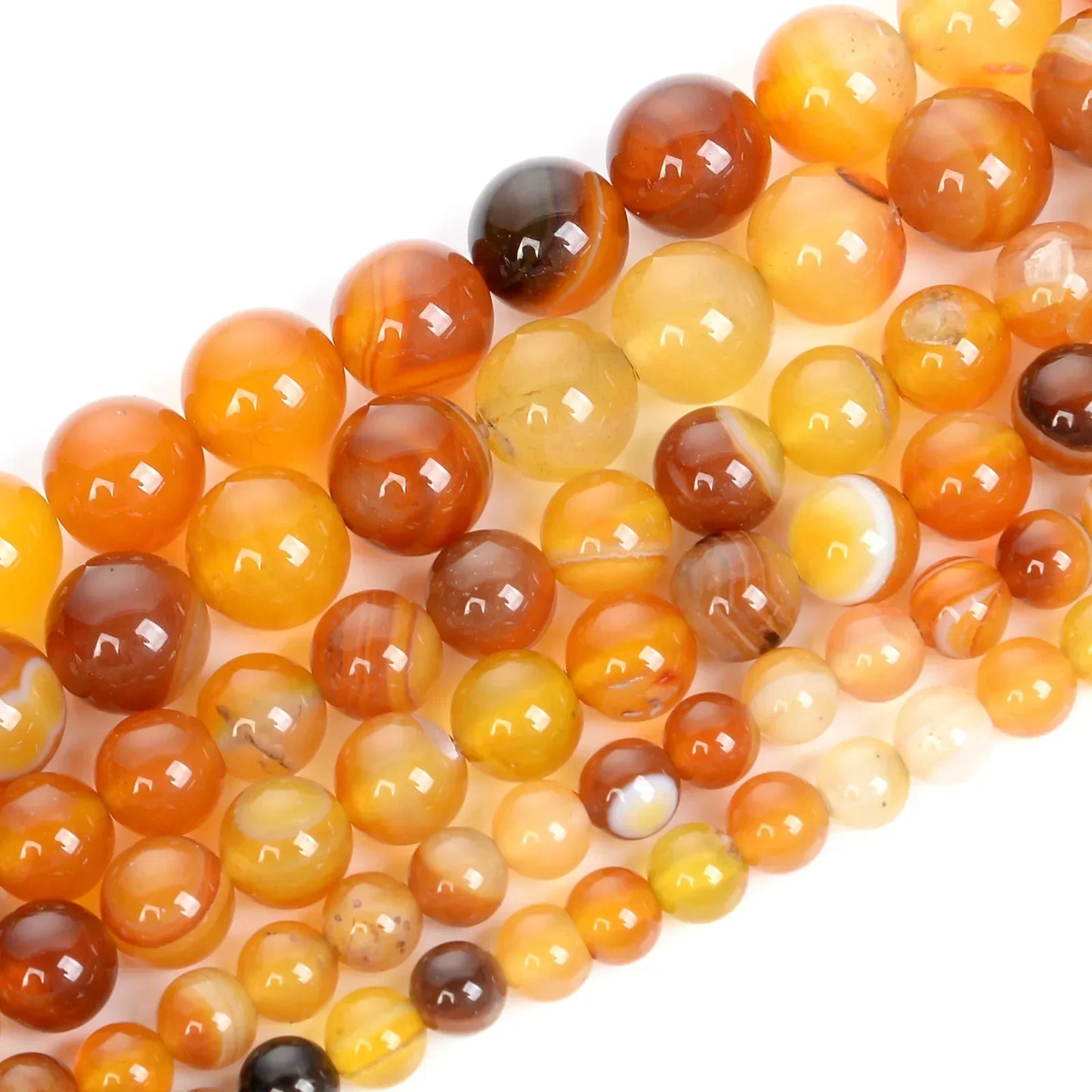 Bernstein Gelb Sardonyx Achat Naturstein Perlen Runde Losse Perlen Für Schmuck Machen DIY Armbänder Zubehör Perlen 6/8/10MM