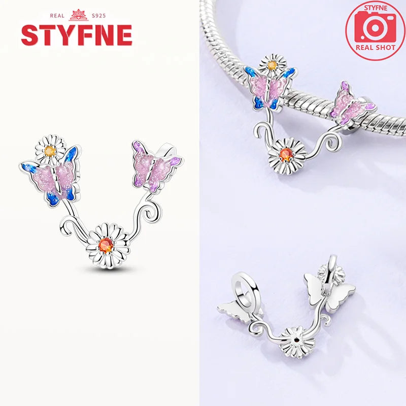 Neue Silber 925 Blaue Libelle Schmetterling Charms Perlen Fit Original Armband für Frauen DIY Edlen Schmuck Zubehör Perlen Geschenke