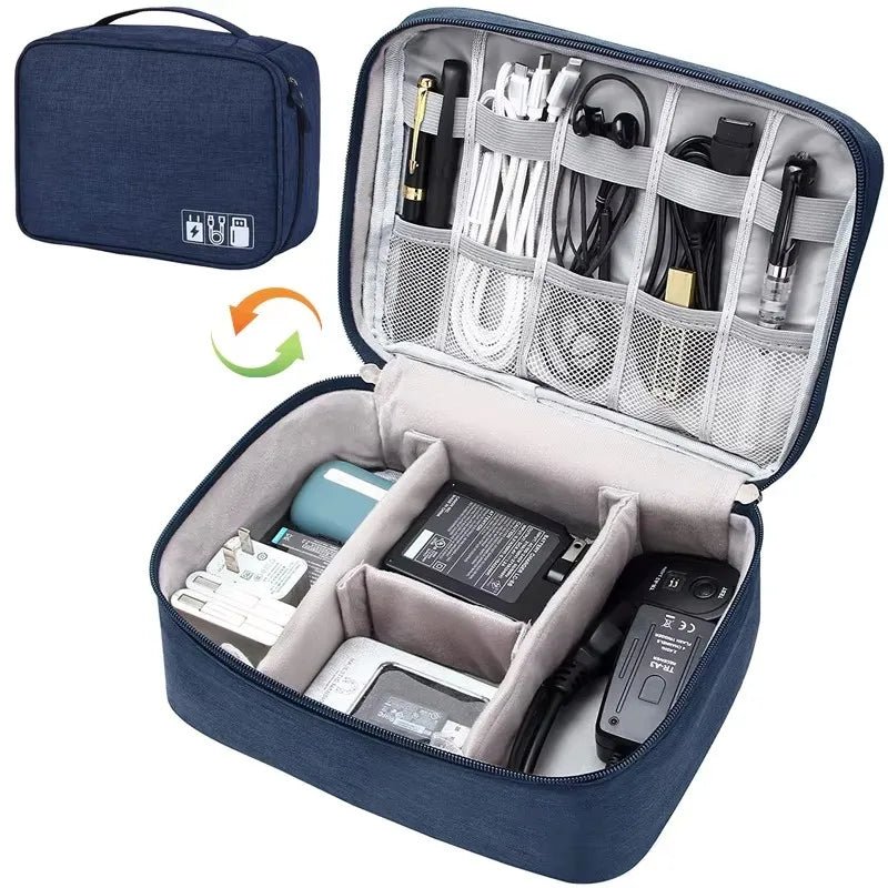 Kabel-Aufbewahrungstasche Wasserdichte Digitale Elektronik-Aufbewahrungstasche Reise-USB-Datenkabel-Ladegerät-Stecker-Organizer