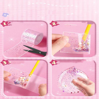 Nano Kleber DIY Blow Bubble Nano Tape Nano Kleber Doppelseitiges Klebeband Nano Tape Sticky Ball Tape DIY Handwerk Band Spielzeug Kinder