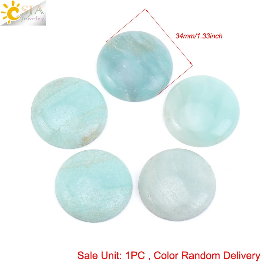 1pc Naturstein Perlen Amazonit Cabochon Oval Flache Lose Perlen für DIY Schmuck Machen Halskette Ring Anhänger Zufällige Farbe h755