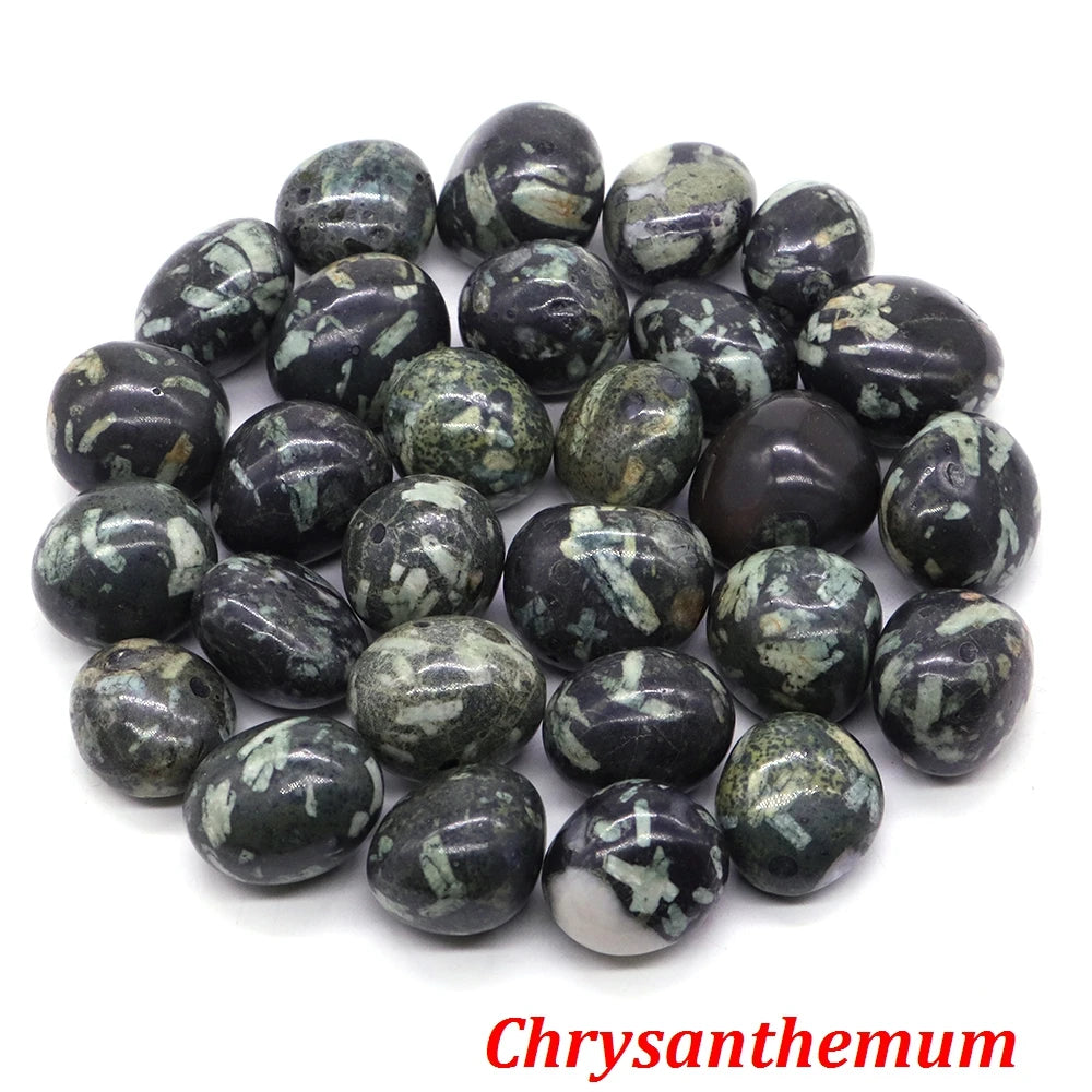 Natürliche Trommelstein-Heilkristalle, Malachit, Amazonit, Chiastolith, Probe, Energie, Mineral, Tank, Aquarium, Garten, Heimdekoration
