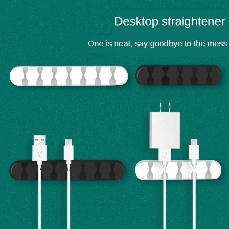 2/1 Stück Desktop-Silikon-Kabel-Organizer, Mehrzweck-Kabelhalter für elastische Kabel zum Bündeln und Befestigen von Kopfhörer-Handy-Ladegeräten