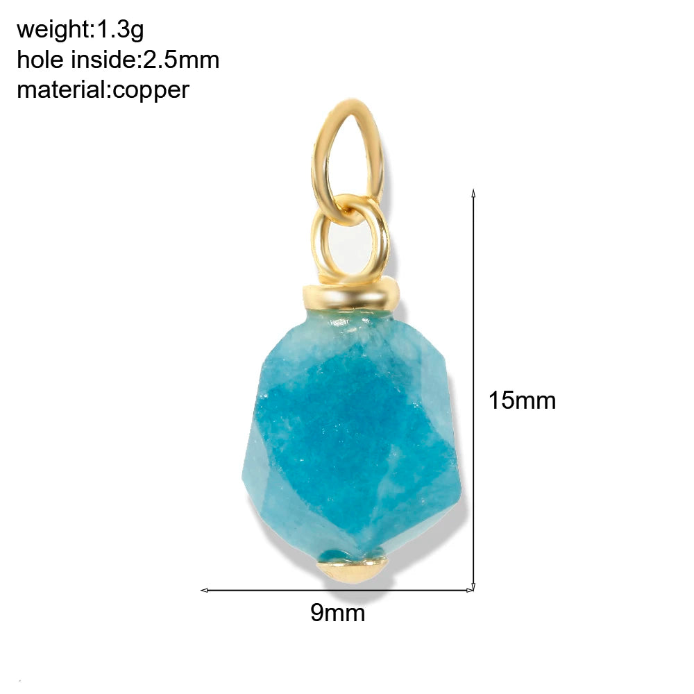 Bohemian Naturstein Perle Charms Für Schmuck Machen Liefert Blau Grün Stein Zirkon Dijes Diy Ohrringe Armband Halskette