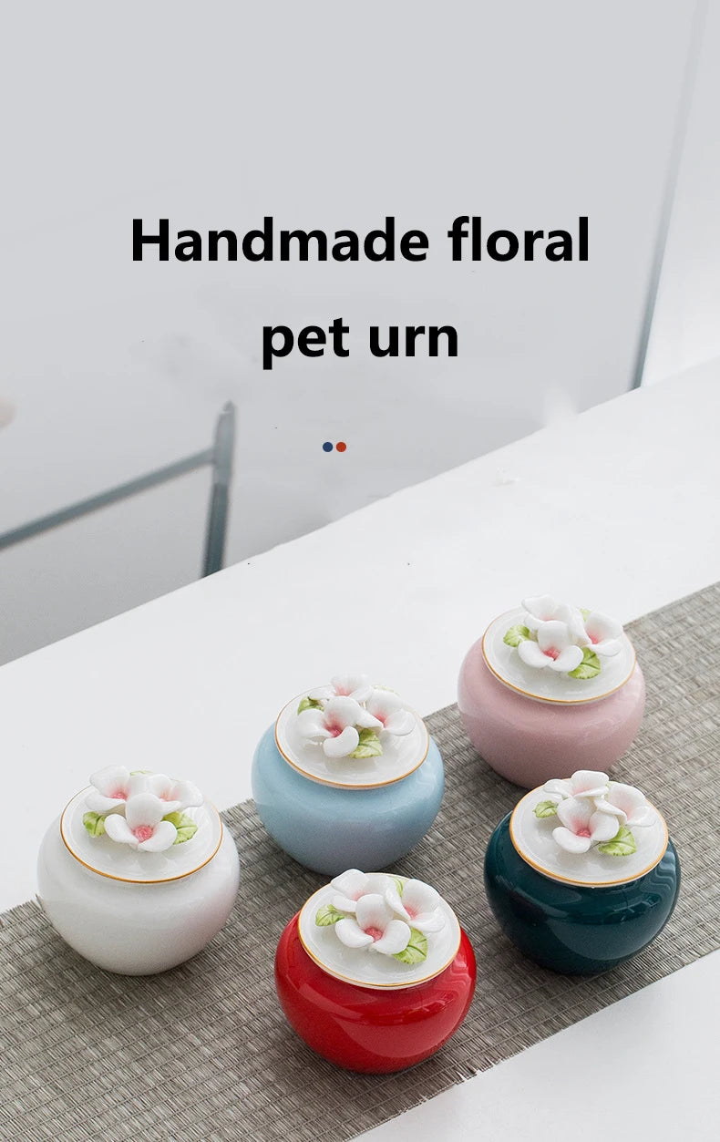 Hand gefertigte Blumen-Haustier-Urne, Hund, Katzen, Vögel, Kleintiere, sanftes kreatives, versiegeltes Funken-Vorrats glas, Gedenk material, neu,