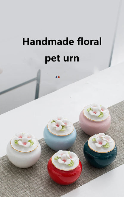 Hand gefertigte Blumen-Haustier-Urne, Hund, Katzen, Vögel, Kleintiere, sanftes kreatives, versiegeltes Funken-Vorrats glas, Gedenk material, neu,