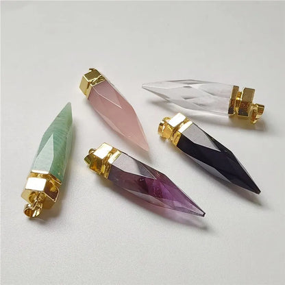 Fuwo 1pcs Natur kristall Spike Anhänger, für die Schmuck herstellung pd085gm