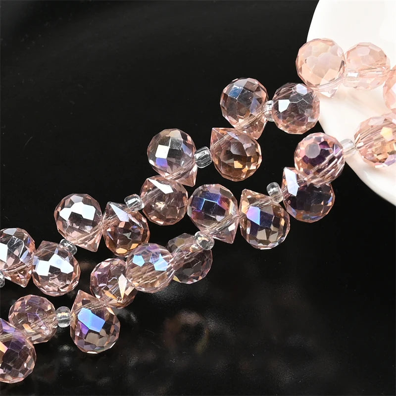 Österreich AB Farbe Kristall Erdbeere Perlen 10*8mm Glänzende Facettierte Glas Perlen für Schmuck Machen DIY Hochzeit Kleid zubehör