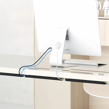 5/1 stücke PVC Kanal Unter Schreibtisch Kabel Management Tablett Organizer Netzkabel draht hider Streifen Protecter Kein Bohren kabel Raceway