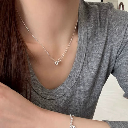 VENTFILLE 925 Sterling Silber Perle Geometrie Halskette für Frauen Mädchen Koreanische Design Vielseitig Halsband Schmuck Dropship Großhandel