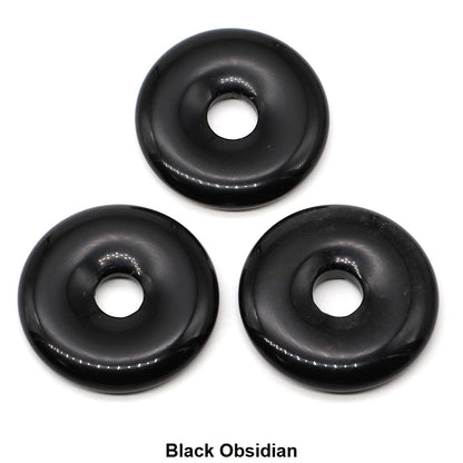 30 mm Donut-Naturstein, Heilkristall, Amethyst, Amazonit, Achat, Quarz, Edelstein für Kunsthandwerk, Zubehör, Glücksgeschenke