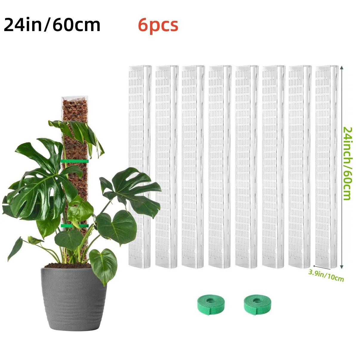 Kunststoff-Moosstange für Pflanzen Monstera, 24 Zoll/36 Zoll/48 Zoll Pflanzenstangen für Kletterpflanzen, Unterstützung für Zimmerpflanzen, Gartenwachstumspfahl