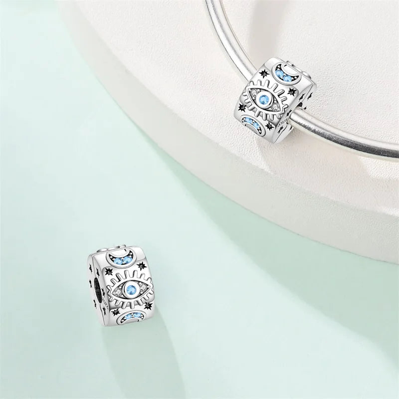 Charms aus 925er Silber, Schmetterling, Libelle, Blumen, Sterne, Mond, Teufelsauge, Abstandsperlen, passend für Qikaola 925 Original-Armbänder, DIY-Schmuck