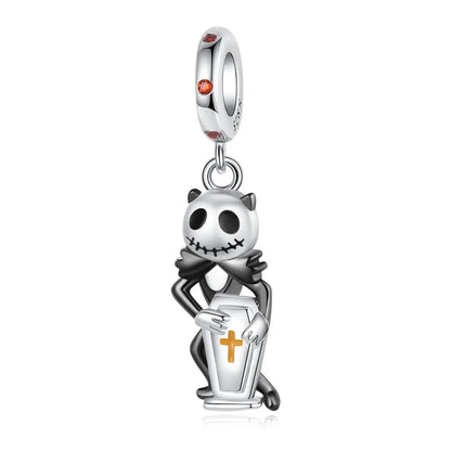 Heißer Verkauf 925er Sterlingsilber Kürbiskopfperlen & fliegende Hexe baumelnder Charm passend für Armband Halloween Anhänger Zubehör Geschenke