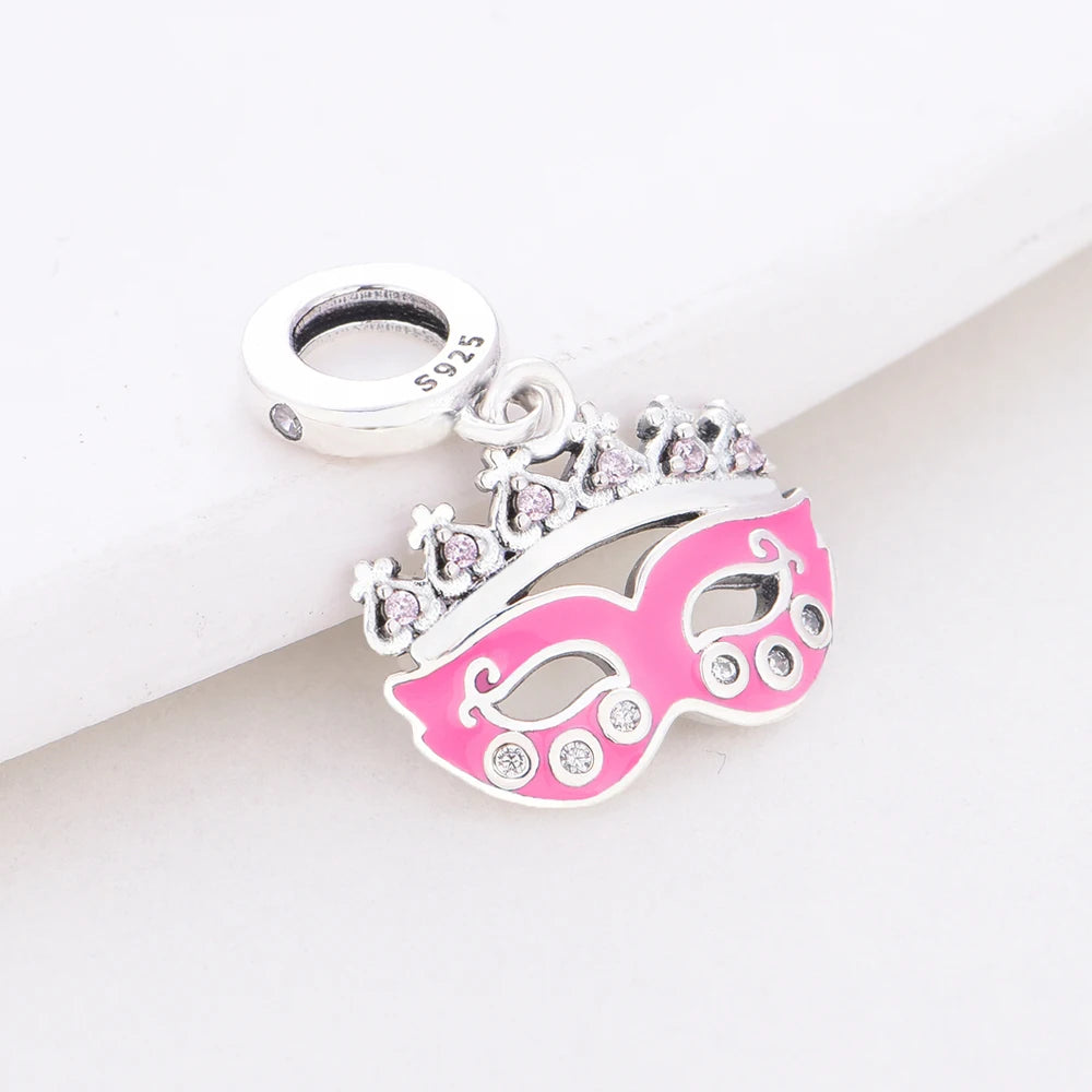 Charm-Anhänger aus 925er-Sterlingsilber mit Oktopusperlen und Stammbaum und Herz, passend für Schlangenarmband, Boutique-Halskette, rosa Anhänger, Geschenk