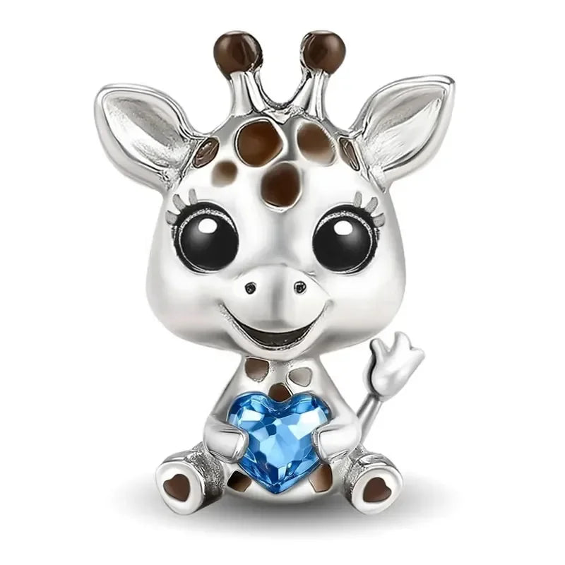 Charms aus 925er-Sterlingsilber mit Tierhantel, niedlicher rosa Hund, Perlen, passend für DIY-Armbänder, Armreifen, Geschenk von hochwertigem Schmuck