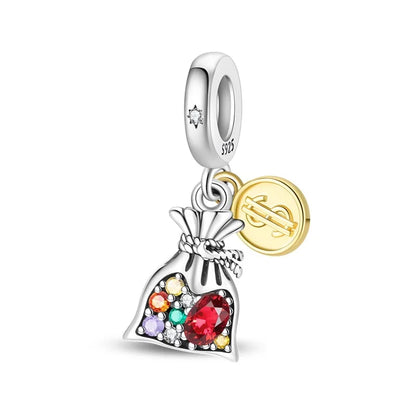 Glücksbringer aus 925er-Sterlingsilber, Geldbaum, glückliche Katze, Gott des Reichtums, Dollar-Schatz-Charm, passend für DIY-Armbänder, Halsketten, viel Glück, Wunschgeschenk