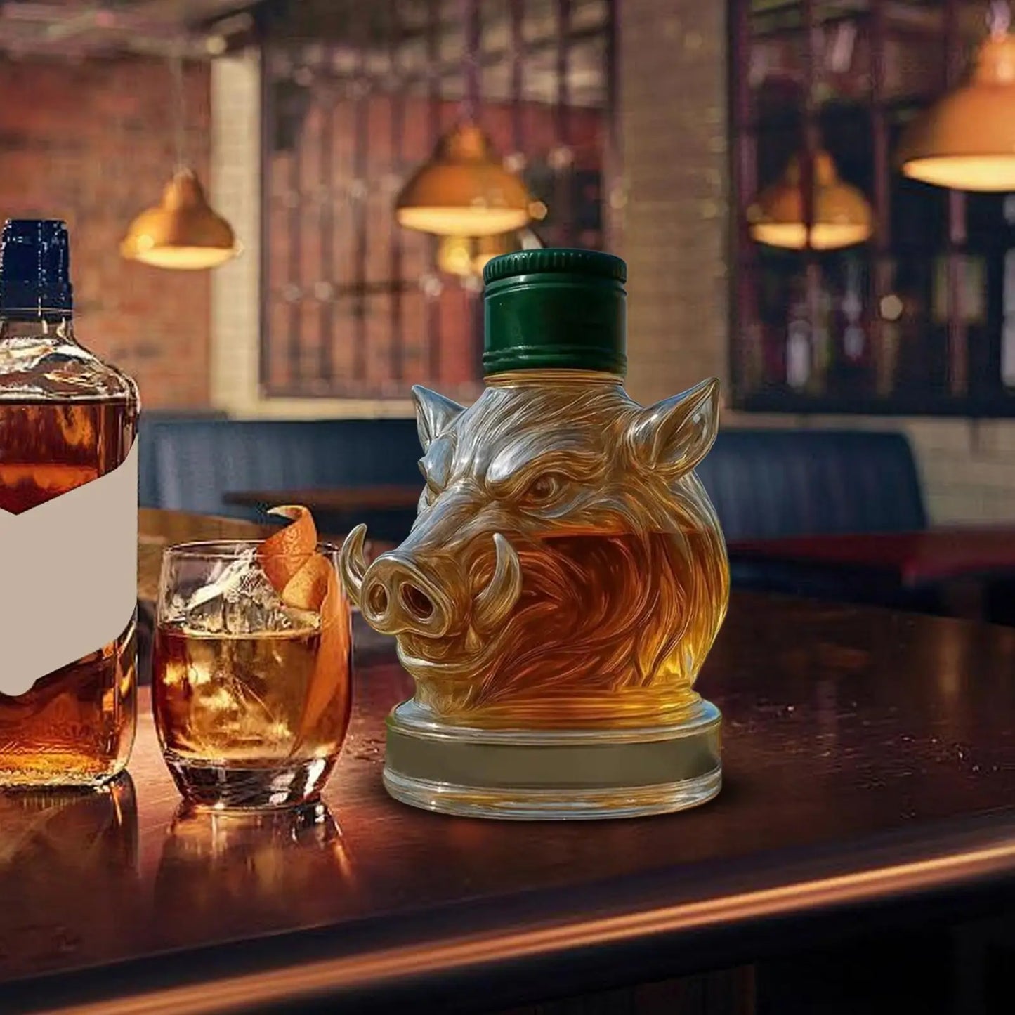 Künstlerischer Whisky-Dekanter aus Glas, Weinausgießer im Tier-Design für das Barregal zu Hause, Wohnzimmerschrank-Dekoration und Party