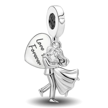 Charms aus 925er-Sterlingsilber für Jungen und Mädchen, Paar-Serie, Vorschlag, Geständnis, Perlen, passend für Original-Pan-Armbänder, edler Schmuck, Geschenk