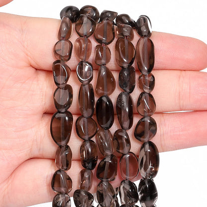 8-10mm unregelmäßige geometrische natürliche Rauchquarz stein DIY lose Perlen für Schmuck herstellung hand gefertigte Armband Accessoires