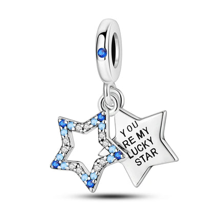 Blue Series Charm-Anhänger aus 925er-Sterlingsilber, Saphir, Baum des Lebens, Flasche, Elefant, Planet, Ozean, Herz, passend für DIY-Armbänder, Halsketten, Geschenke