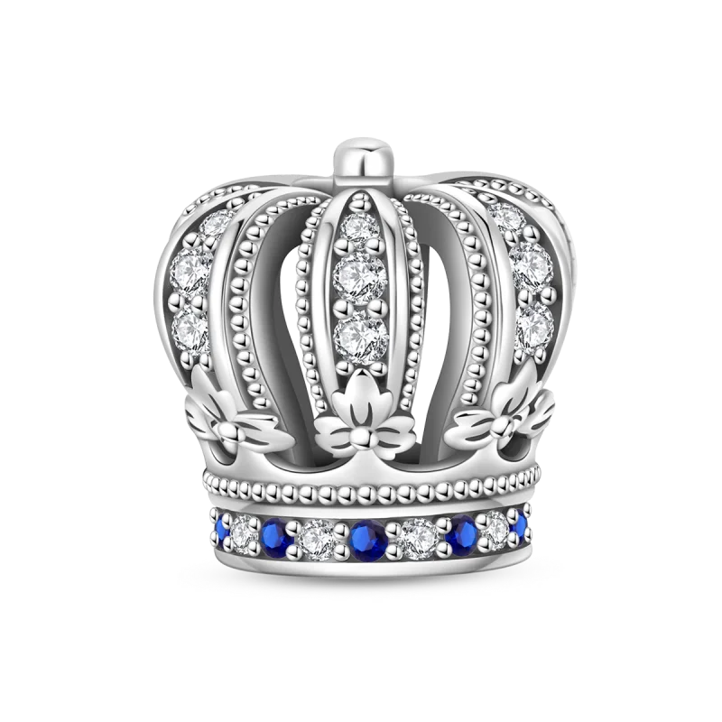 Klassische „King Of The Forest“-Perlen aus 925er-Sterlingsilber und glänzender roségoldener Kronen-Anhänger, passend für Armbänder, wunderschöne Schmuckgeschenke