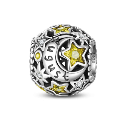 Heißer Verkauf 925er Sterlingsilber, Geburtsstein Juni, Herzperlen und Sonne und Mond, Medaillenanhänger, passend für Armband-Halskette, exquisite Geschenke