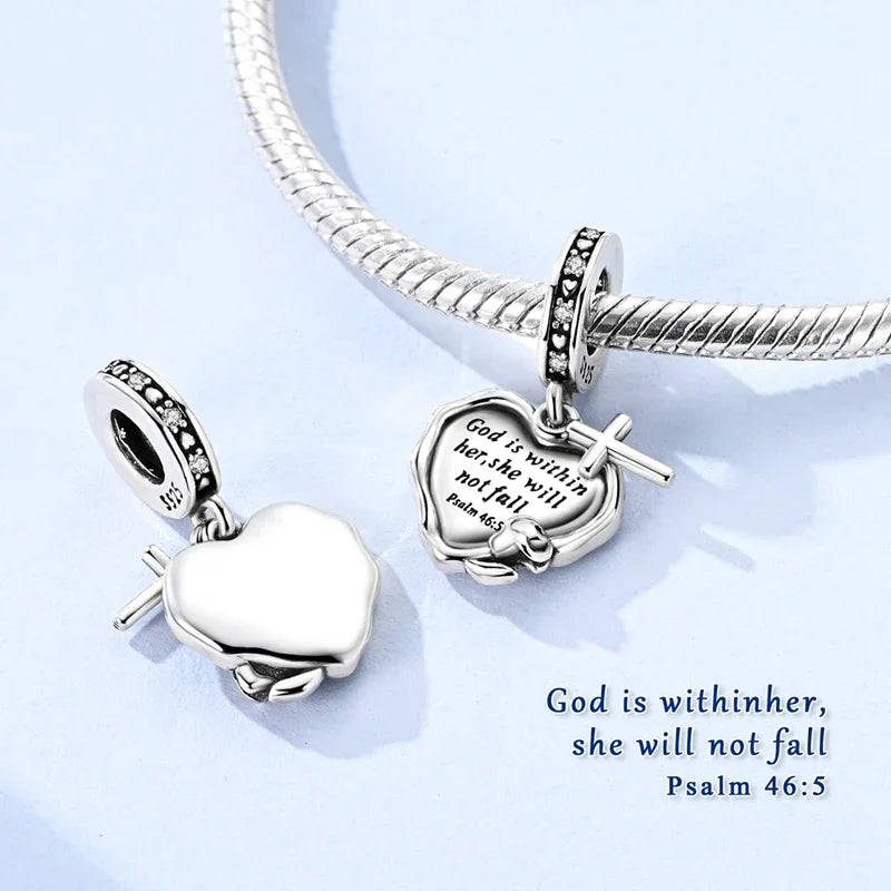 Charm Heiße Verkäufe 925 Silber Original Jesus Kreuz Charms Perlen Fit Anhänger Charm Armband Baumeln für Frauen DIY Edlen Schmuck Machen