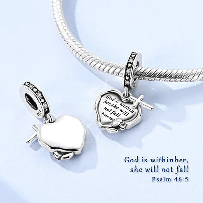 Charm Heiße Verkäufe 925 Silber Original Jesus Kreuz Charms Perlen Fit Anhänger Charm Armband Baumeln für Frauen DIY Edlen Schmuck Machen