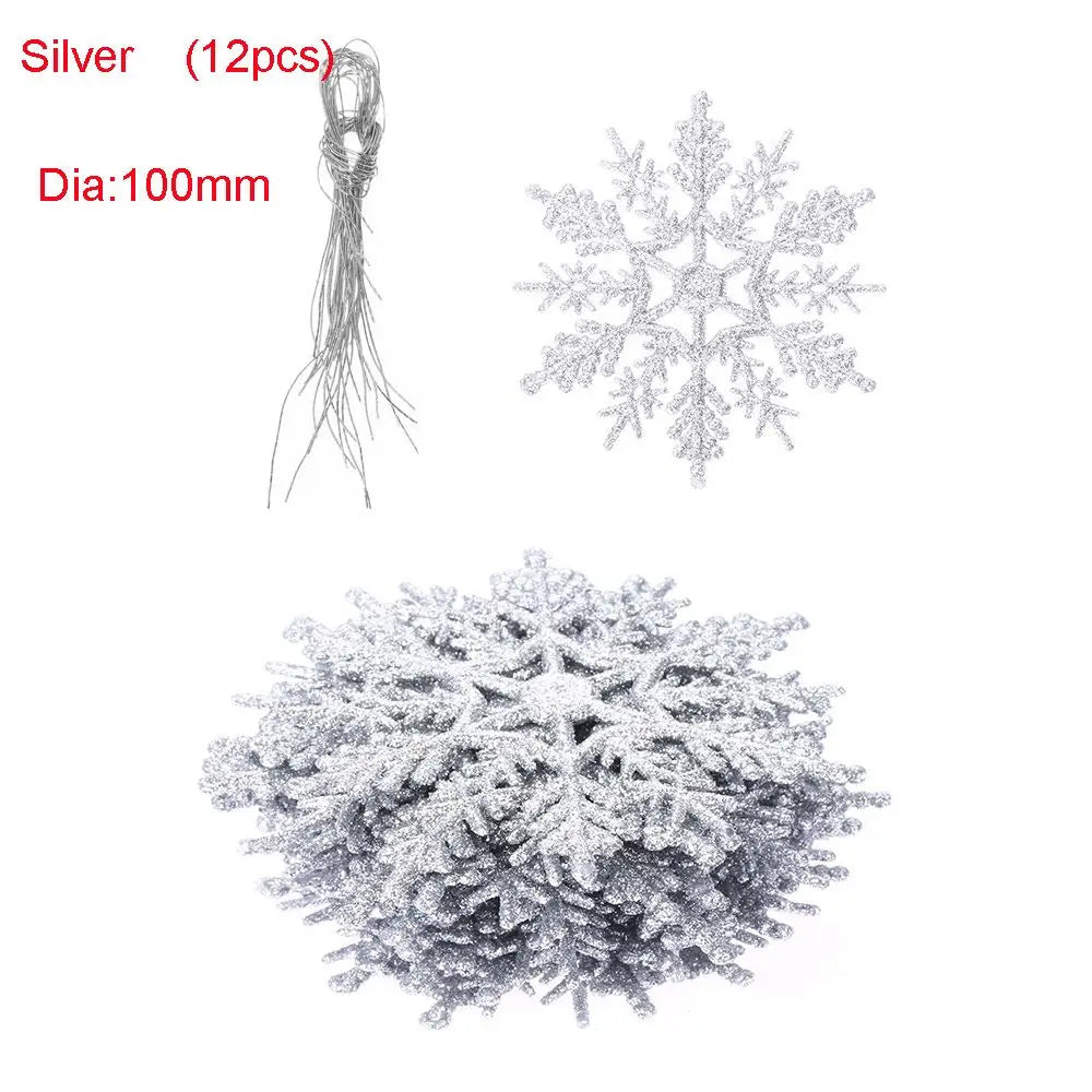 12pcs 7,5 cm Gold pulver Schneeflocke für Weihnachten charmante weiße Weihnachts baum Dekor Weihnachts feier Urlaub Weihnachts schmuck Wohnkultur