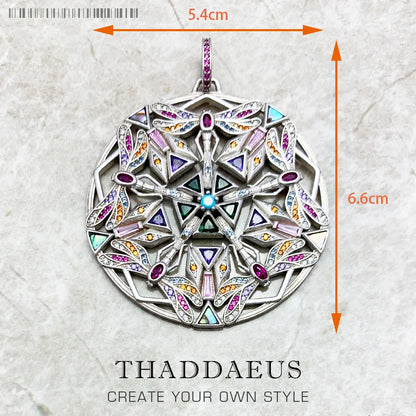 Amulett Magische Glück Symbol Baum Blume Karma Whell Sonne Vogel Schmetterling Anhänger Schmuck 925 Sterling Silber Geschenk Für Frauen Männer